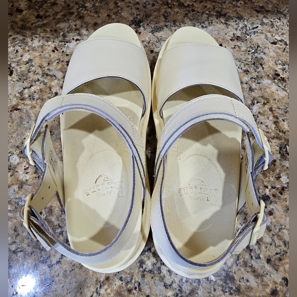 Dr Martens Voss Mono Light Yellow/Cream Leather Platform Sandals size US 10 - Picture 8 of 9